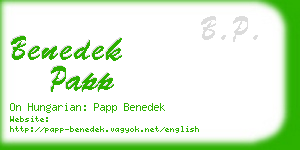 benedek papp business card